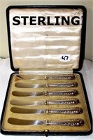 6 PCES STERLING BUTTER KNIFE SET