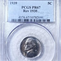 1939 Rev '38 Jefferson Nickel PCGS - PF67