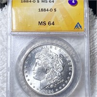 1884-O Morgan Silver Dollar ANACS - MS64