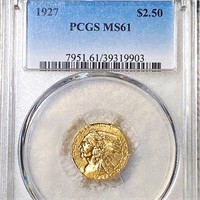 1927 $2.50 Gold Quarter Eagle PCGS - MS61