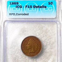 1869 Indian Head Penny ICG - F15