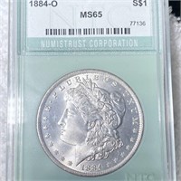 1884-O Morgan Silver Dollar NTC - MS65