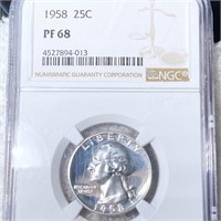 1958 Washington Silver Quarter NGC - PF68