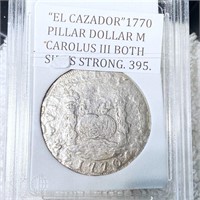 1770 Silver Pillar Dollar LIGHTLY CIRCULATED