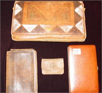 4 LEATHER WALLETS & CLUTCHES