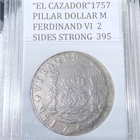 1757 Silver Pillar Dollar LIGHTLY CIRCULATED