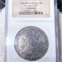 1781 Mexican Silver 8 Reales NGC - GENUINE SHIPWRK