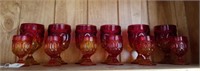 12pc Ruby To Amber Goblet Set