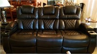Electric Dual Reclining Soft Leather Couch