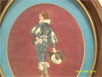Blue Boy Needle Point In Oval Frame - 14 x 16