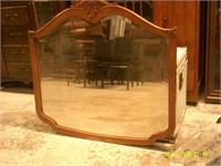Antique Heavy Framed Mirror Bevelled Glass