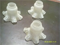 3 Fluted Glass Light Shades