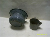 Granitware Spittoon & Cup