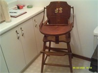 Solid Wood Vintage High Chair