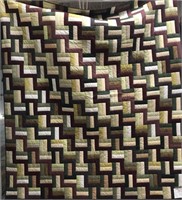 Rail Fence, bed quilt, 85" x 96"