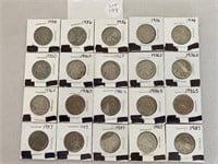 (20) Buffalo Nickels 1936-1937
