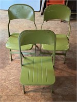 Green Metal Folding Chairs