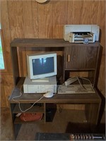 Computer Desk with Contents