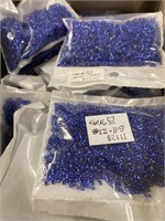 Toho 15/0 hex seed bead. Silver lined cobalt