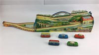 Great Ohio Art Tin Toy Alpine Track w/Vehicles