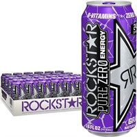 Rockstar Energy Drink Pure Zero, Grape, 24 Count