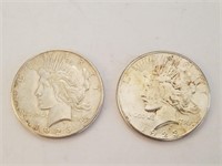 1926-S & 1923-S Silver Peace Dollars