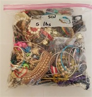 Large 5 Pound Bag Of Great Costume Jewelry