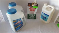 Coleman fuel(1/2 full), paint thinner, ice