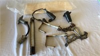 Thermometer, duster, brackets on chains, trailer