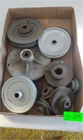 Lot of assorted pulleys