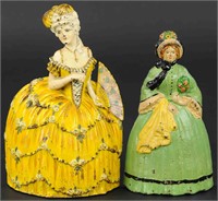 COLONIAL DAME & WOMAN WITH FAN DOORSTOPS