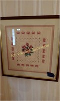 Cross stitch framed picture
