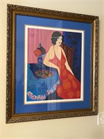 ITZCHAK TARKAY SIGNED AND NUMBERED LADY IN RED