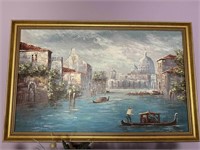 SIGNED BOATS PAINTING