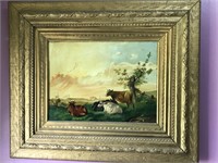 VINTAGE COW PAINTING
