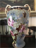 HAND PAINTED 2 HANDLED VASE