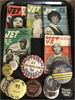 VINTAGE JET MAGAZINES AND CAMPAIGN BUTTONS!!