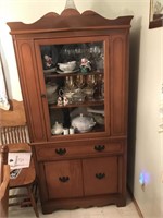 EARLY AMERICAN MAPLE CHINA CABINET