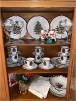 CHRISTMAS DISHES GOBLETS ETC