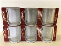 6 New 245ml Glass Mugs