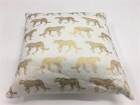 Leopard Gold Tone Print Throw Pillow