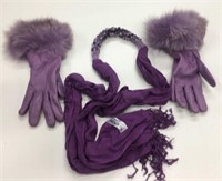 Pashmina Scarf & Leather Gloves