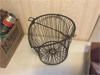 Vintage metal potato basket