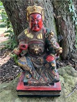 Seated Chinese Deity  12" Tall w/ Hand in Mudra