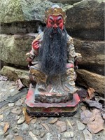 Seated Chinese Deity Natural Hair