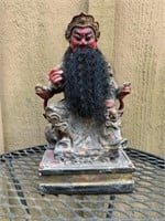 Seated Chinese Deity Natural Beard Hands in Mudra