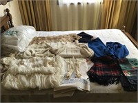 Vintage Lace, wedding dress & gloves, wool