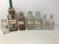 Set of 8 1800's Apothecary bottles