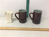 Red Wing mugs and vase