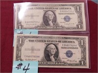 Ser. 1935 E&H $1 Silver Certificates w/Blue Seal